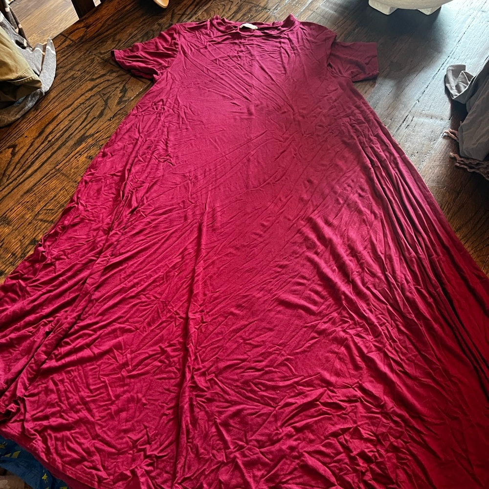 Burgundy swing dress